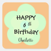 Schattigee kleurrijke Daisy bloemenpatroon Verjaar Vierkante Sticker (Voorkant)