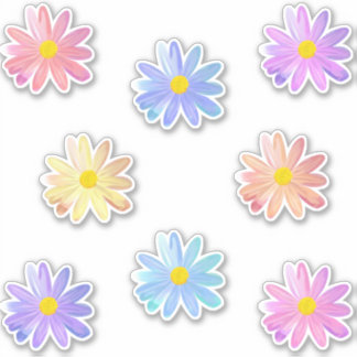 Schattigee kleurrijke Daisy Flowers Stickers