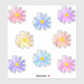 Schattigee kleurrijke Daisy Flowers Stickers (Vel)
