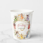 Schattigee kleurrijke Dancing Floral Fairies Goude Papieren Bekers (Achterkant)