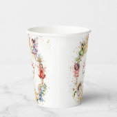 Schattigee kleurrijke Dancing Floral Fairies Goude Papieren Bekers (Rechts)