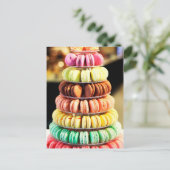 Schattigee kleurrijke dessert Franse Macaron Briefkaart (Staand voorkant)