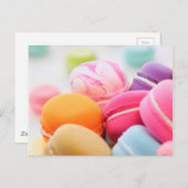 Schattigee kleurrijke dessert Franse Macaron Briefkaart (Voorkant / Achterkant)