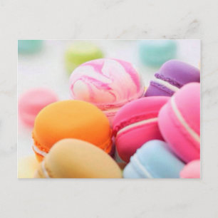 Schattigee kleurrijke dessert Franse Macaron Briefkaart