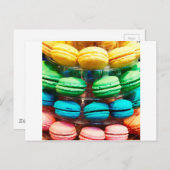 Schattigee kleurrijke dessert Franse Macaron Briefkaart (Voorkant / Achterkant)