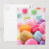 Schattigee kleurrijke dessert Franse Macaron Briefkaart (Voorkant / Achterkant)