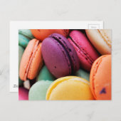 Schattigee kleurrijke dessert Franse Macaron Briefkaart (Voorkant / Achterkant)