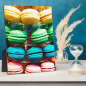 Schattigee kleurrijke dessert Franse Macaron Fotoplaat (Zijkant)