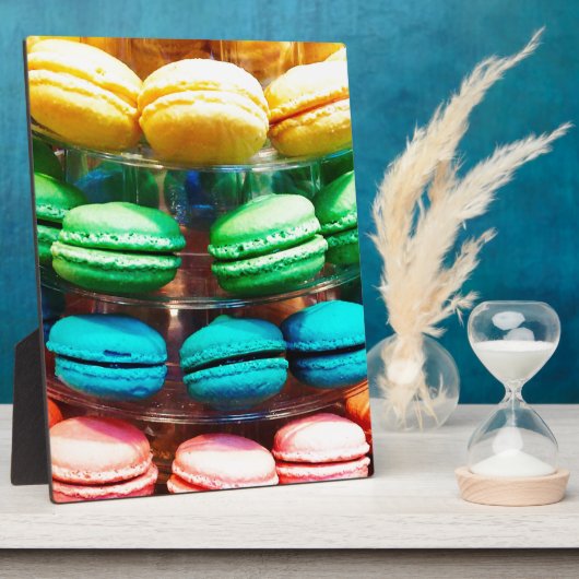 Schattigee kleurrijke dessert Franse Macaron Fotoplaat (Zijkant)