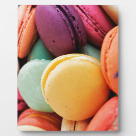 Schattigee kleurrijke dessert Franse Macaron Fotoplaat