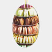 Schattigee kleurrijke dessert Franse Macaron Keramisch Ornament (Links)