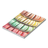 Schattigee kleurrijke dessert Franse Macaron Notitieblok (Linkerzijde)