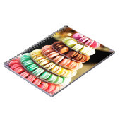 Schattigee kleurrijke dessert Franse Macaron Notitieboek (Linkerzijde)