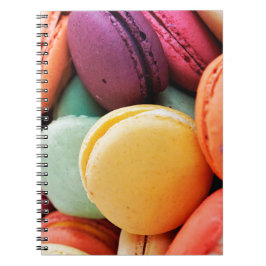 Schattigee kleurrijke dessert Franse Macaron Notitieboek
