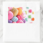 Schattigee kleurrijke dessert Franse Macaron Rechthoekige Sticker (Tas)