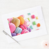 Schattigee kleurrijke dessert Franse Macaron Rechthoekige Sticker (Envelop)