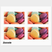 Schattigee kleurrijke dessert Franse Macaron Rechthoekige Sticker (Vel)