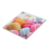 Schattigee kleurrijke dessert Franse Macaron Tegeltje (Zijkant)