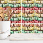 Schattigee kleurrijke dessert Franse Macaron Tegeltje