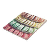 Schattigee kleurrijke dessert Franse Macaron Tegeltje (Zijkant)