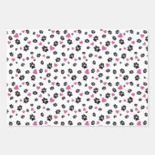 Schattigee kleurrijke dierenpootafdrukken en harte inpakpapier vel (Voorkant 3)