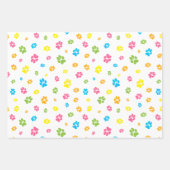 Schattigee kleurrijke dierenpootafdrukken en harte inpakpapier vel (Voorkant)