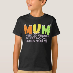 Schattigee kleurrijke dinosaurus letters mum typog t-shirt