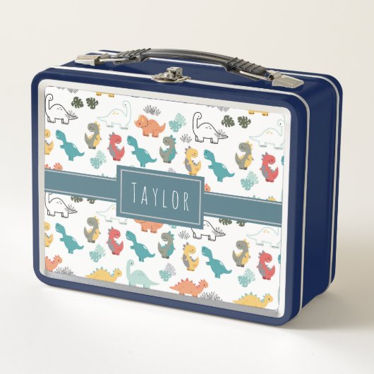 Schattigee Kleurrijke Dinosaurus Patroon Kinder Na (Voorkant)