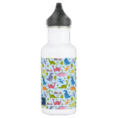 Schattigee & Kleurrijke Dinosaurus Patroon Kinder  Waterfles (Rechts)