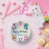 Schattigee kleurrijke dinosaurus School kinderen V Papieren Kommen (Feest)