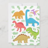 Schattigee Kleurrijke Dinosaurus Verjaardag Kaart (Achterkant)