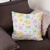 Schattigee kleurrijke dinosauruspatroon meisjesnaa kussen