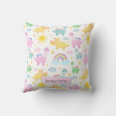 Schattigee kleurrijke dinosauruspatroon meisjesnaa kussen (Achterkant)