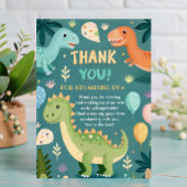 Schattigee kleurrijke dinosaurussen eerste verjaar bedankkaart