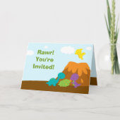 Schattigee kleurrijke dinosaurussen verjaardagsfee (Voorkant)