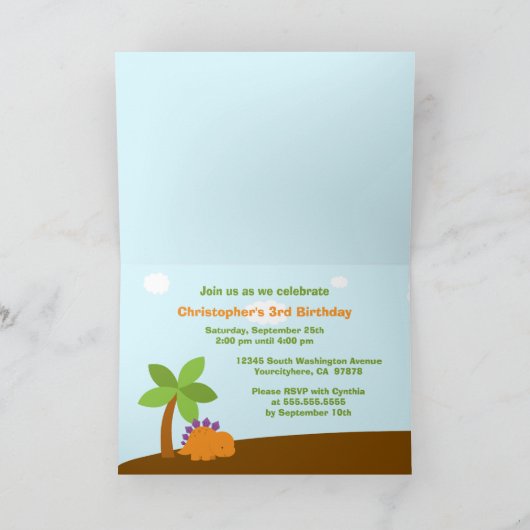 Schattigee kleurrijke dinosaurussen verjaardagsfee (Binnen)