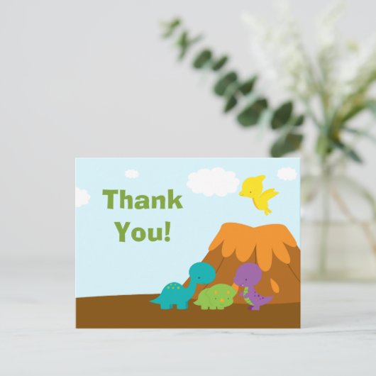 Schattigee kleurrijke dinosaurussen verjaardagsfee briefkaart (Staand voorkant)