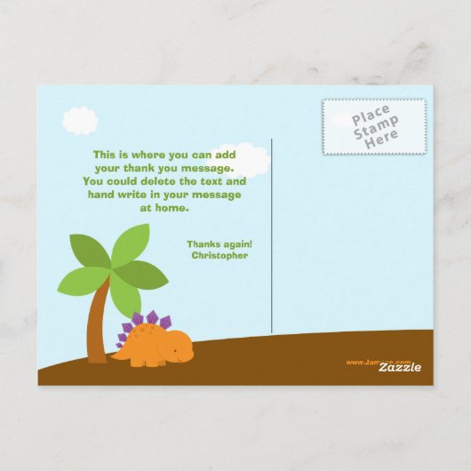 Schattigee kleurrijke dinosaurussen verjaardagsfee briefkaart (Achterkant)