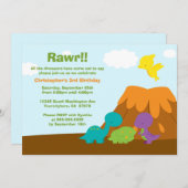 Schattigee kleurrijke dinosaurussen verjaardagsfee kaart (Voorkant / Achterkant)