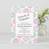 Schattigee kleurrijke donut patroon Baby shower Kaart (Staand voorkant)