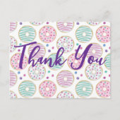 Schattigee kleurrijke donut patroon dank u briefkaart (Voorkant)