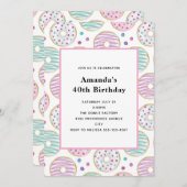 Schattigee kleurrijke donut patroon verjaardag kaart (Voorkant / Achterkant)