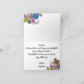 Schattigee Kleurrijke Doodle Flowers Moederdag Kaart (Binnen)