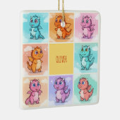 Schattigee kleurrijke Dragon Doodles Keramisch Ornament (Rechts)