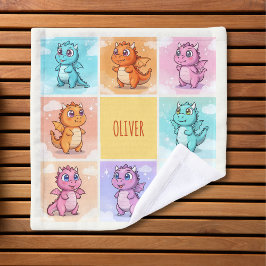 Schattigee kleurrijke Dragon Doodles Washandje