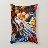 Schattigee kleurrijke drakenmozaïeken accent kussen (Voorkant(Verticaal))