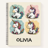 Schattigee Kleurrijke Eenhoorn Doodles Peuter T-sh Notitieboek (Voorkant)