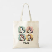 Schattigee Kleurrijke Eenhoorn Doodles Peuter T-sh Tote Bag (Achterkant)