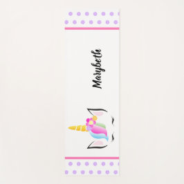 Schattigee kleurrijke eenhoorn kroonkop custom yogamat