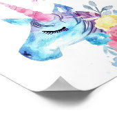 Schattigee kleurrijke eenhoorn poster gepersonalis (Hoek)